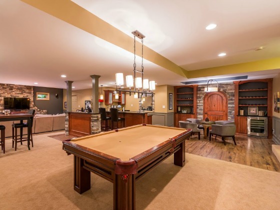 FULL BASEMENT REMODEL WITH BAR & GAMING AREA