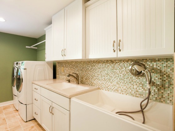 BASEMENT REMODEL WITH LARGE LAUNDRY ROOM