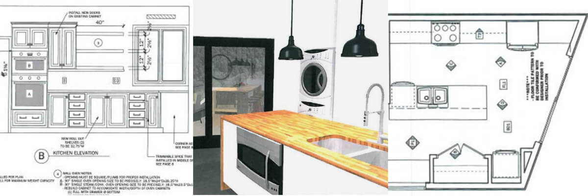 renderings drawings kitchen design case halifax