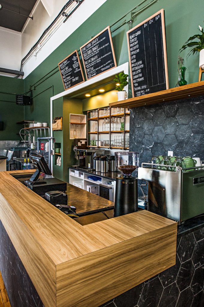 Kitchen counter and tiles cafe Halifax remodel