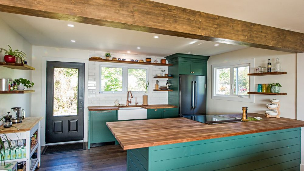 Nature elements home interior kitchen remodel near Ketch Harbour in Nova Scotia