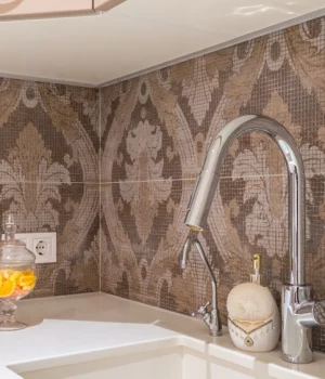 bathroom wallpaper or a backsplash